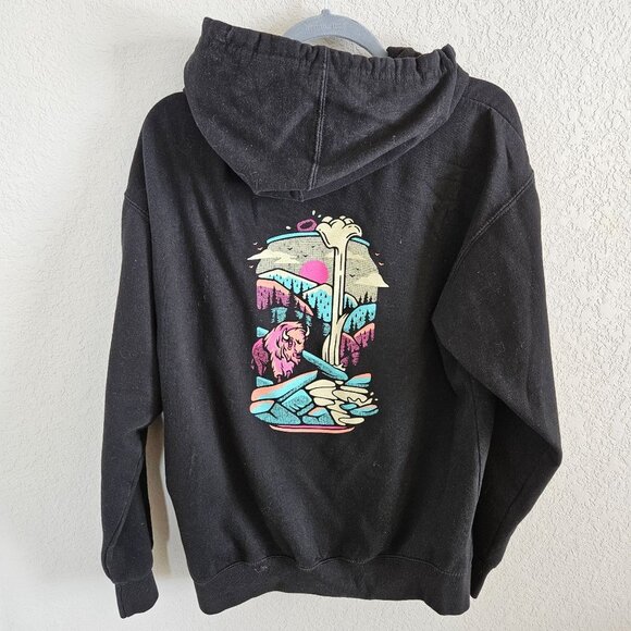 Independent Trading Company Woman Size L Hoodie Black with Front & back Art - Picture 2 of 6